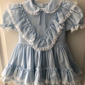 Blue checkered girls dress